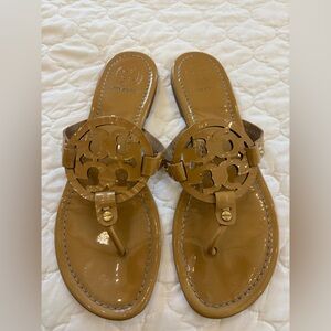 Tory Burch Miller Camel Brown Thong Sandals